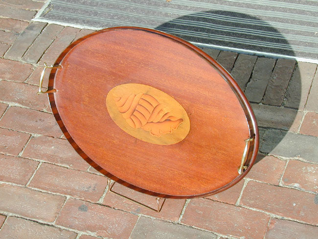 A Fine Late 19th Century English Mahogany Serving Tray With Brass Handles Circa 1890 — image 2
